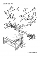 Ersatzteile Zubehör Garten- und Rasentraktoren Schneefräsen für 600 Serie (RT-99) Typ: OEM-190-032  (2006) Aushebung Schneefräsengehäuse, Getriebe