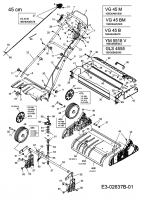 Ersatzteile MTD Benzin Vertikutierer VG 45 M Typ: 16BG6AMV600  (2008) Holm, Räder 