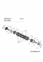 Ersatzteile Yard-Man Motorvertikutierer YM 5521 V Typ: 16BG7B0E643  (2006) Messerwalze