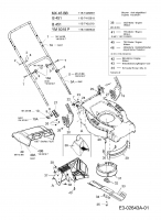 Ersatzteile Merox Motormäher MX 45 BB Typ: 11E-T44M667  (2006) Holm, Messer, Motor, Mulchstopfen