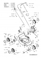 Ersatzteile Merox Motormäher MX 45 BB Typ: 11E-T44M667  (2006) Höhenverstellung, Räder