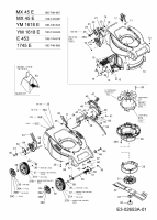 Ersatzteile Merox Elektromäher MX 45 E Typ: 18D-T4H-667  (2006) Elektromotor, Messer, Räder