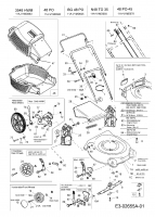 Ersatzteile MTD Benzin Rasenmäher ohne Antrieb 48 PO Typ: 11A-V1MD600  (2006) Grundgerät 
