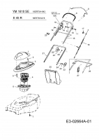 Ersatzteile Yard-Man Elektromäher mit Antrieb YM 1618 SE Typ: 18ERT5H-643  (2007) Elektromotor, Heckklappe, Holm