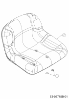 Ersatzteile Verts Loisirs Rasentraktoren VLB 135/96 T Typ: 13AH779F417  (2009) Sitz mit mittelhoher Rückenlehne (294mm)