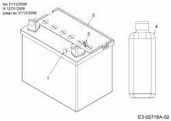 Ersatzteile Black Edition Rasentraktoren 180-107 Typ: 13AT777G615  (2009) Batterie bis 31/12/2008