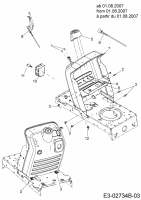 Ersatzteile Yard-Man Rasentraktoren TF 7135 Typ: 13AH774F643 (2007) Armaturenbrett, Chokezug, Gaszug, Zündschloss ab 01.08.2007