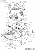 Ersatzteile Yard-Man Rasentraktoren TF 7135 Typ: 13AH774F643 (2007) Mähwerk F (38"/96cm) bis 13.11.2006