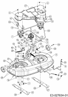 Ersatzteile MTD Rasentraktor DL 96 T Typ: 13H2765F677  (2017) Mähwerk F (38/96cm) 