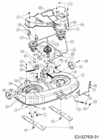 Ersatzteile Verts Loisirs Rasentraktoren VL 96 T Typ: 13I276KF617  (2018) Mähwerk F (38/96cm)