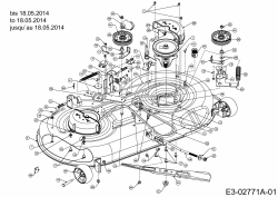 Ersatzteile MTD Rasentraktor 22/46 Typ: 13AT77KT308  (2014) Mähwerk T (46/117cm) bis 18.05.2014 