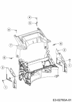 Ersatzteile MTD Benzin Rasenmäher mit Antrieb Optima 53 SPOEHW Typ: 12AEPHS7600  (2014) Abdeckung hinten, Holmbraketten 