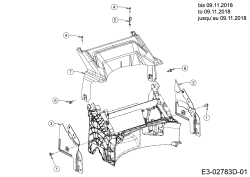 Cub Cadet Ersatzteile Motormäher mit Antrieb LM3 DR53es 12BCPVS7603 (2019) Abdeckung hinten, Holmbraketten bis 09.11.2018