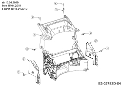 Cub Cadet Ersatzteile Motormäher mit Antrieb LM3 DR53es 12BCPVS7603 (2019) Abdeckung hinten, Holmbraketten ab 15.04.2019