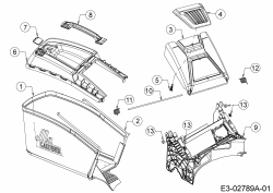 Ersatzteile Mr.Gardener Motormäher mit Antrieb HW 53 BA Typ: 12A-PN8R629  (2015) Grasfangsack, Heckklappe, Leitstück hinten