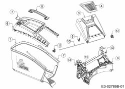 Ersatzteile Mr.Gardener Motormäher mit Antrieb HW 53 BA-2 Typ: 12B-PN7B629  (2018) Grasfangsack, Heckklappe, Leitstück hinten