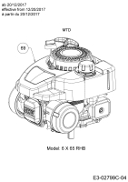 Cub Cadet Ersatzteile Motormäher mit Antrieb LM3 DR53es 12BCPVS7603  (2018) Motor MTD ab 20/12/2017