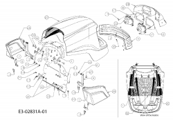 Ersatzteile Massey Ferguson Kompakttraktoren MF 22-28 GC Typ: 54AD64J-695  (2007) Motorhaube C-Style