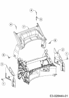 Ersatzteile Mr.Gardener Motormäher mit Antrieb HW 46 BA-ES Typ: 12AETNS7629  (2016) Abdeckung hinten