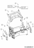 Ersatzteile MTD Benzin Rasenmäher mit Antrieb Smart 46 SPOE Typ: 12BETCS7600  (2017) Abdeckung hinten 