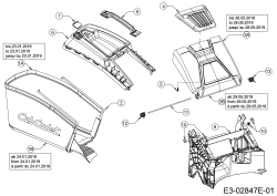 Cub Cadet Ersatzteile Motormäher mit Antrieb LM3 CR46s 12BBTV5E603 (2019) Grasfangsack, Heckklappe, Leitstück hinten