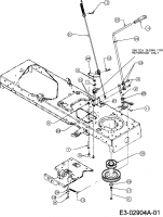Ersatzteile Gutbrod Rasentraktoren DLX 96 SA Typ: 13AV606F690  (2006) Mähwerkseinschaltung, Motorkeilriemenscheibe