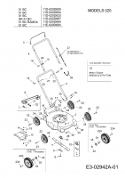 Ersatzteile MTD Benzin Rasenmäher ohne Antrieb 51 BC Typ: 11E-020D600  (2006) Grundgerät 