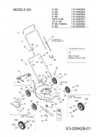 Ersatzteile MTD Benzin Rasenmäher ohne Antrieb 51 BC Typ: 11D-020D600  (2008) Grundgerät 