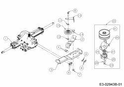 Ersatzteile Yard-Man Rasentraktoren AF 6150 Typ: 13AV604F643  (2007) Getriebe 618-04034, Variator