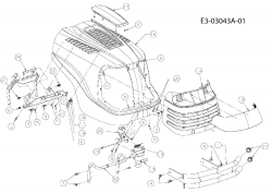 Ersatzteile Massey Ferguson Gartentraktoren MF 21-22 GC Typ: 14A-2E7-695  (2007) Motorhaube Massey Ferguson