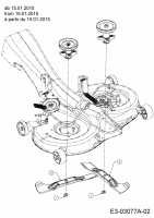 Ersatzteile Gartenland Rasentraktoren GL 17.5/105 H Typ: 13HN99GN640 (2015) Messer ab 15.01.2015
