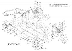 Ersatzteile Zubehör Garten- und Rasentraktoren Mähwerke für 3000 SD Serie, Mähwerk 54/137cm Typ: 19A-125-603  (2009) Mähwerksaushebung