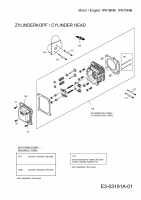 Ersatzteile MTD-Motoren Vertikal 1P61BHB Typ: 752Z1P61BHB  (2013) Zylinderkopf