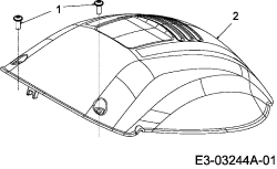 Ersatzteile MTD Elektro Rasenmäher ohne Antrieb E 33 W Typ: 18D-M4D-678  (2009) Motorabdeckung 