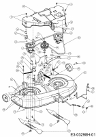 Ersatzteile Verts Loisirs Rasentraktoren VL 96 HB Typ: 13HM79KF617  (2016) Mähwerk F (38/96cm)