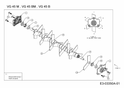Ersatzteile MTD Benzin Vertikutierer VG 45 BM Typ: 16CH6AMV600  (2011) Messerwelle 