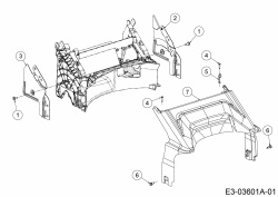 Ersatzteile WOLF-Garten Benzin Rasenmäher mit Antrieb Expert 460 A Typ: 12A-TUKC650  (2014) Abdeckung hinten 