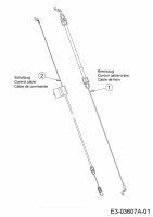 Ersatzteile WOLF-Garten Benzin Rasenmäher mit Antrieb Expert 460 A Typ: 12A-TUKC650  (2016) Bremszug, Schaltzug 