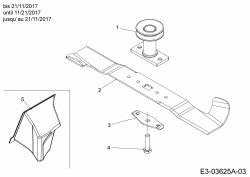Cub Cadet Ersatzteile Motormäher mit Antrieb LM2 DR46es 12BCTQS7603  (2018) Messer, Messeraufnahme, Mulchstopfen bis 21/11/2017