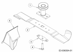 Ersatzteile WOLF-Garten Benzin Rasenmäher mit Antrieb A 420 AHW Typ: 12A-LV5N650  (2015) Messer, Messeraufnahme, Mulchstopfen 