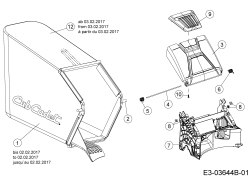 Cub Cadet Ersatzteile Motormäher mit Antrieb LM1 AR42 12A-LQSJ603  (2017) Grasfangsack, Heckklappe, Leitstück hinten