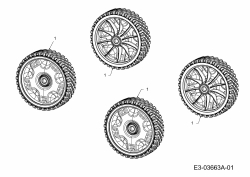 Ersatzteile WOLF-Garten Benzin Rasenmäher ohne Antrieb Expert 420 Typ: 11A-LUSC650  (2014) Räder 