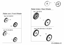 Ersatzteile WOLF-Garten Benzin Rasenmäher ohne Antrieb Ambition 460 HHW Typ: 11A-TVBQ650  (2014) Räder 