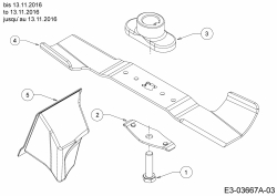 Ersatzteile Mr.Gardener Motormäher HW 42 B Typ: 11A-LL5B629  (2017) Messer, Messeraufnahme bis 13.11.2016