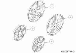 Ersatzteile Mr.Gardener Motormäher mit Antrieb HW 46 BA Typ: 12B-TN5E629  (2017) Radkappen