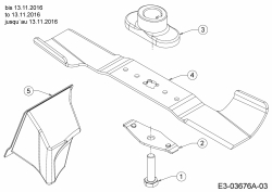 Ersatzteile Mr.Gardener Motormäher HW 46 B Typ: 11A-TN5C629  (2017) Messer, Messeraufnahme, Mulchstopfen bis 13.11.2016