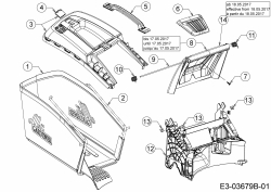 Ersatzteile Mr.Gardener Motormäher mit Antrieb HW 46 BA Typ: 12B-TN5E629  (2018) Grasfangsack, Heckklappe, Leitstück hinten