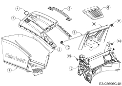 Cub Cadet Ersatzteile Motormäher mit Antrieb LM3 CR53s 12CBPV5L603 (2019) Grasfangsack, Heckklappe, Leitstück hinten