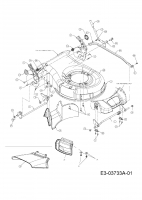 Ersatzteile Yard-Man Motormäher YM 5519 PO Typ: 11A-18M1643 (2008) Höhenverstellung, Mähwerksgehäuse, Räder