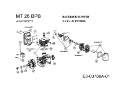 Ersatzteile MTD Laubbläser Laubsauger MT 26 BPB Typ: 41AR2BPG678  (2008) Motor 